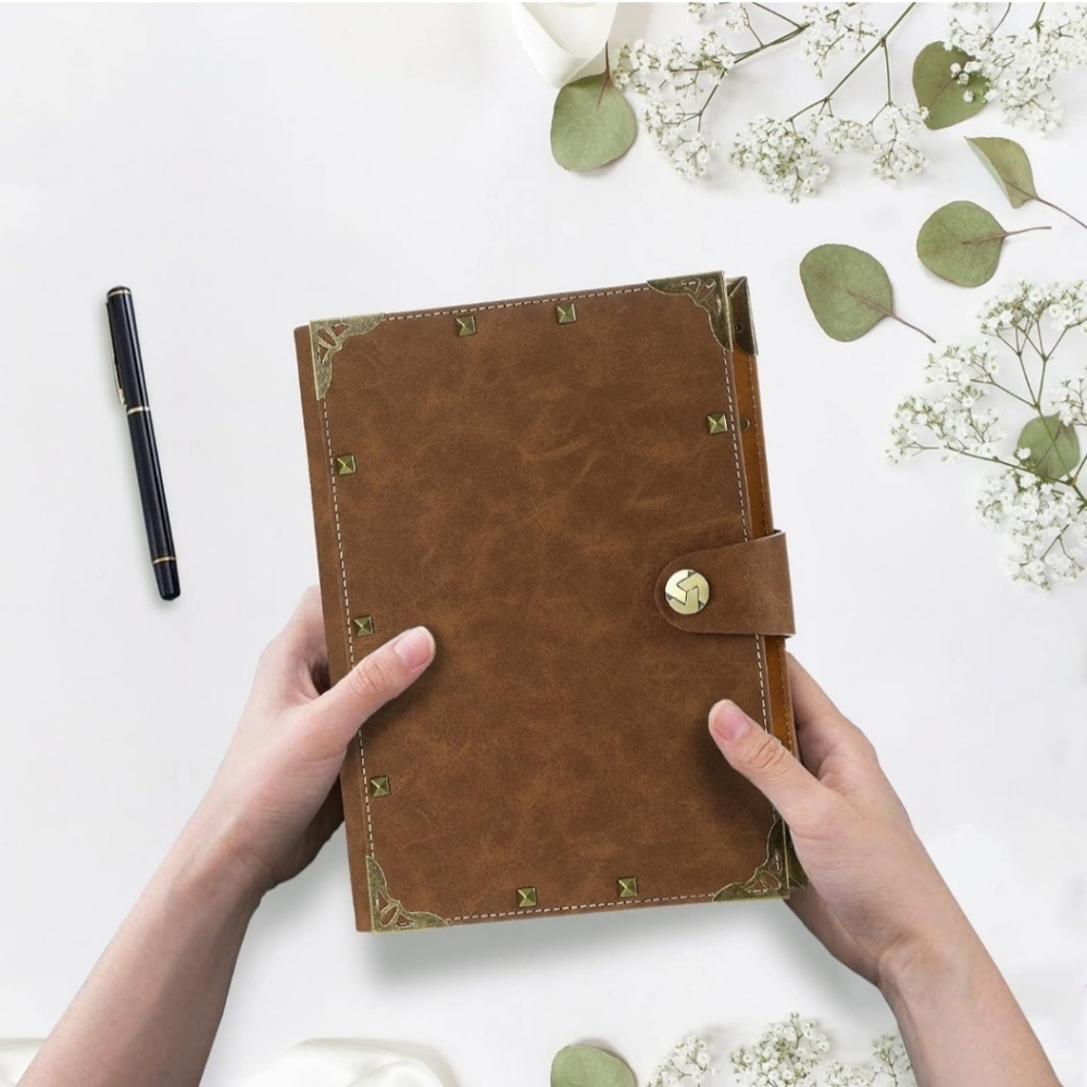 SEEHAN A5 Journal Vintage Binder Journal Notebook 200 Blank Pages PU Leather - Picture 4 of 7